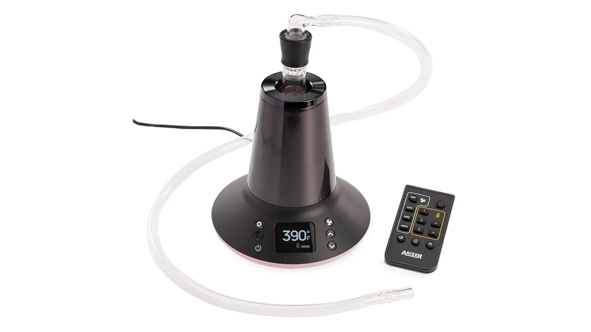 LED illuminated base and heating chamber of laboratory-grade desktop vaporiser