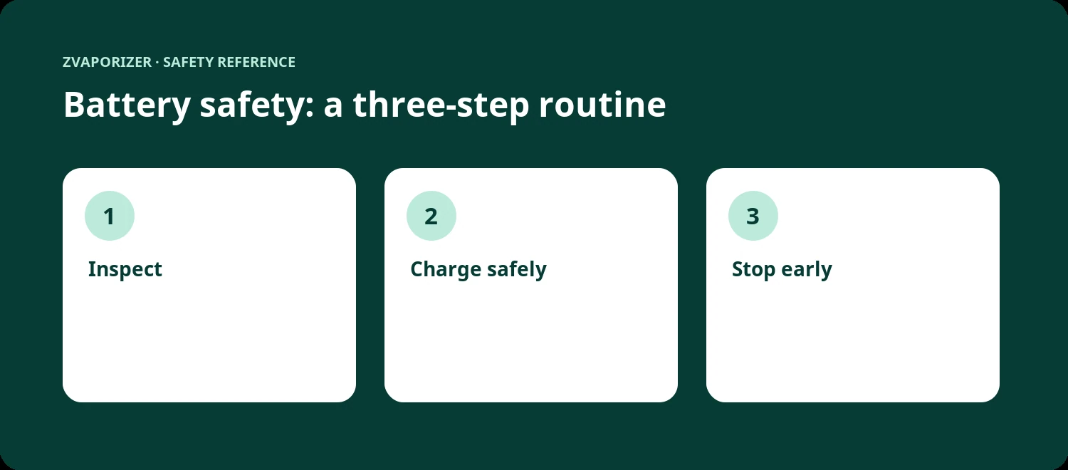 Three practical safety steps for charging safety and manufacturer instructions