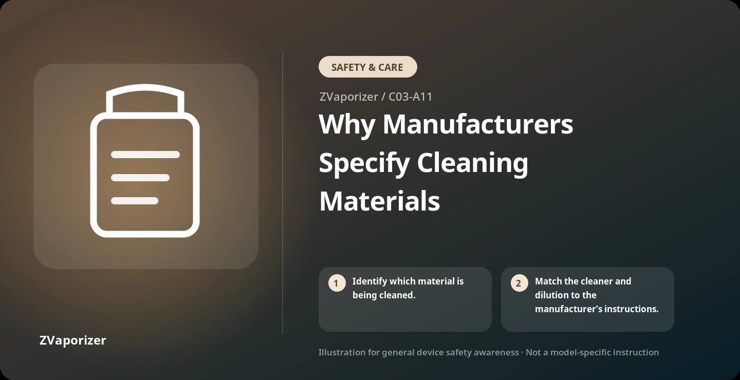 Why Manufacturers Specify Cleaning Materials