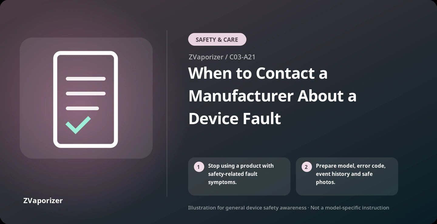 When to Contact a Manufacturer About a Device Fault