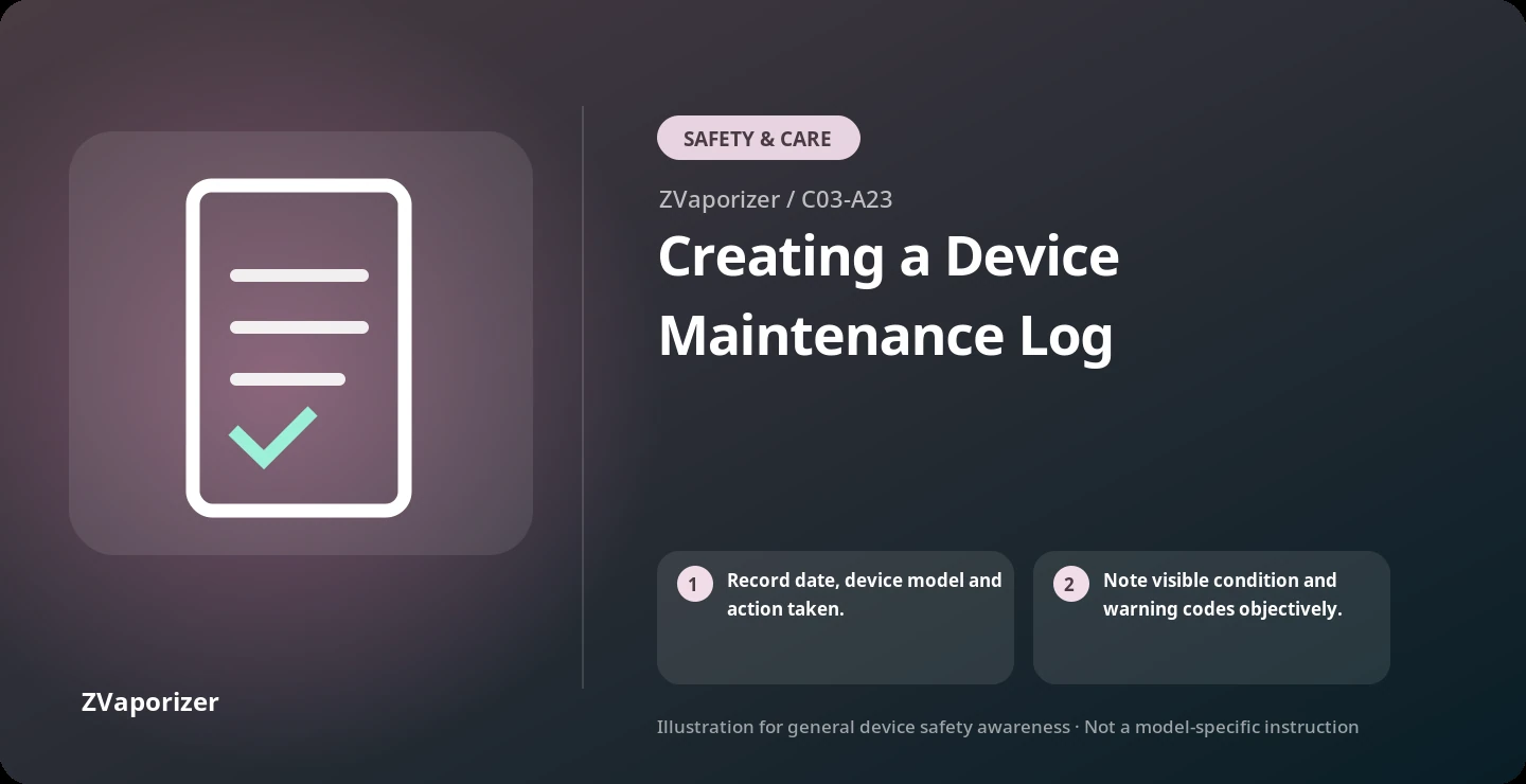 Creating a Device Maintenance Log