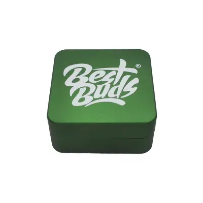 Best Buds Flat Square Aluminium Grinder 2 Parts (50mm)