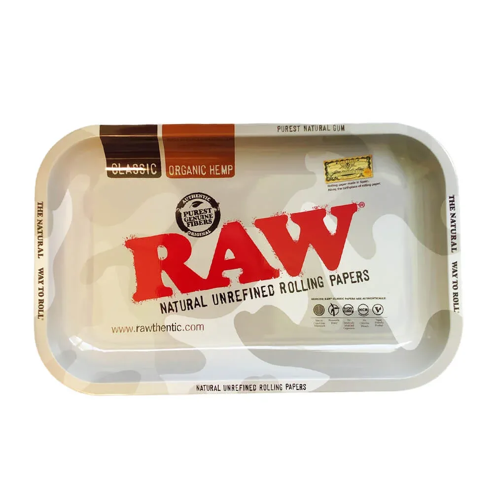 Raw Artic Camo Medium Metal Rolling Tray